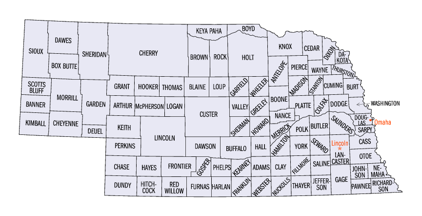 Nebraska map